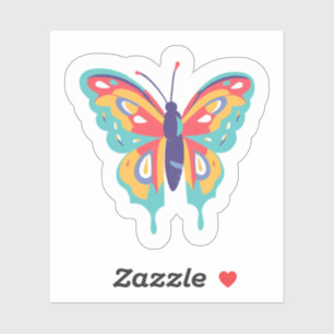 Kleurrijke Vlinder Mooie Geschilderde Sticker