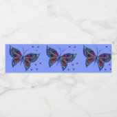 Kleurrijke vlinder mozaïek waterfles etiket (Enkel label)