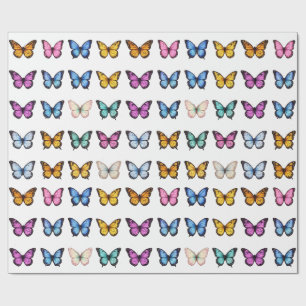 Kleurrijke Vlinder Set Vintage Esthetiek Monarch P Cadeaupapier