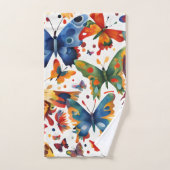Kleurrijke Vlinder tekening Bad Handdoek (Handdoek)