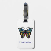 Kleurrijke Vlinder Thunder_Cove Bagagelabel (Achterkant verticaal)