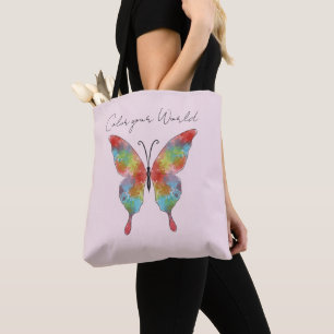 Kleurrijke Vlinder Tote Tas