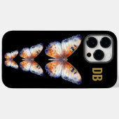 Kleurrijke Vlinder Zwart Custom Monogram Case-Mate iPhone Case (Achterkant (horizontaal))