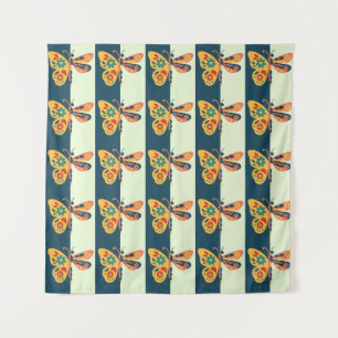 Kleurrijke vlinderdecoratie met bloemmotieven wandkleed