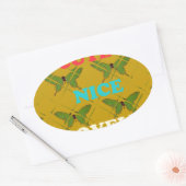 Kleurrijke vlinderdecoratie: Schattige, mooi en mo Ovale Sticker (Envelop)