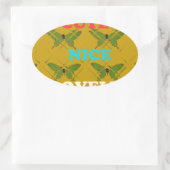 Kleurrijke vlinderdecoratie: Schattige, mooi en mo Ovale Sticker (Tas)