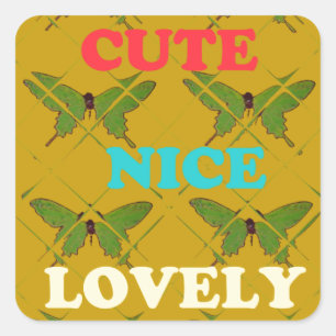 Kleurrijke vlinderdecoratie: Schattige, mooi en mo Vierkante Sticker