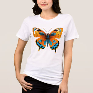 Kleurrijke vlinderfantasie Tri-Blend shirt
