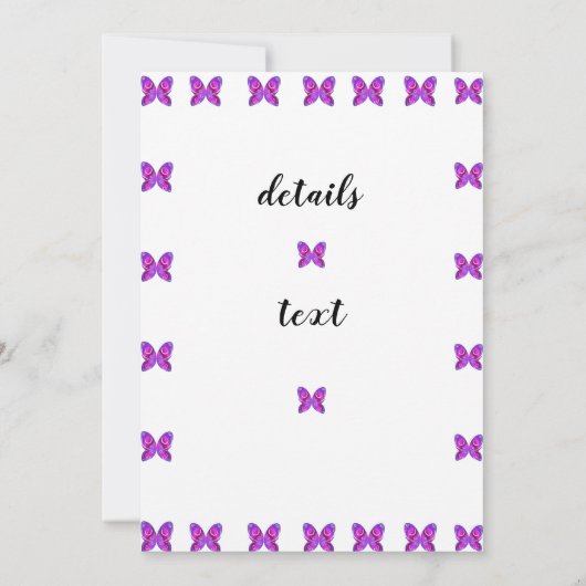 kleurrijke vlinderfeest ELKE EVENT Uitnodiging (Achterkant)