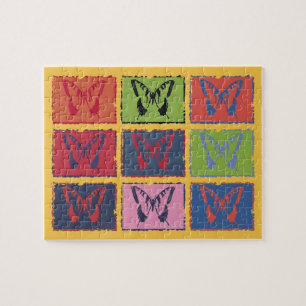 kleurrijke vlinderkunst legpuzzel