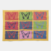 kleurrijke vlinderkunst theedoek (Horizontaal)