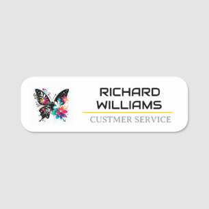 Kleurrijke vlindernaamplaatje - Richard Williams C Naamplaatje