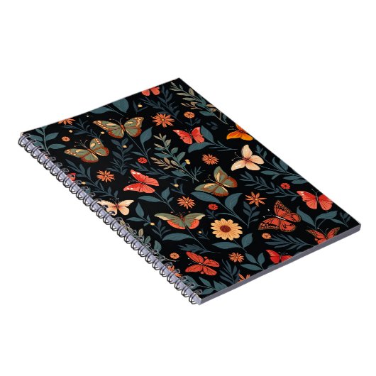 Kleurrijke Vlinderpatroon Spiral Notitieboeken (Rechterzijde)