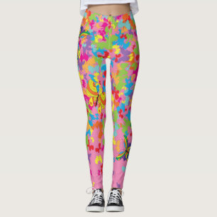 Kleurrijke vlinders 01.bw Roze BG Leggings