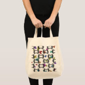 Kleurrijke vlinders achter een ijzeren hek tote bag (Voorkant (product))