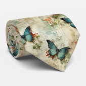 Kleurrijke  Vlinders en Bloemen (12) Stropdas (Opgerold)