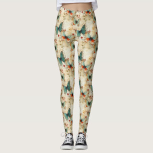 Kleurrijke  Vlinders en Bloemen (3) Leggings