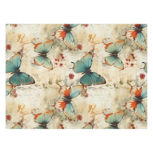 Kleurrijke  Vlinders en Bloemen (3) Tafelkleed (Voorkant (Horizontaal))