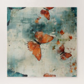 Kleurrijke  Vlinders en Bloemen (9) Legpuzzel (Horizontaal)