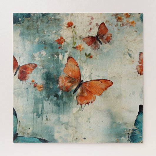 Kleurrijke  Vlinders en Bloemen (9) Legpuzzel (Verticaal)