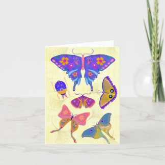 Kleurrijke Vlinders en Moten BLANK Wenskaart Bedankkaart