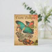 , kleurrijke vlinders en moth French Briefkaart (Staand voorkant)