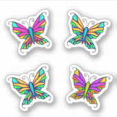 Kleurrijke vlinders Fancy Stickers (Voorkant)