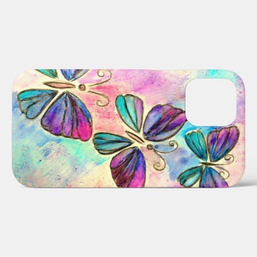 Kleurrijke Vlinders iPhone Case (Achterkant (horizontaal))