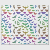 kleurrijke vlinders motten insecten cadeaupapier (Vlak)