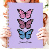 Kleurrijke Vlinders Paarse Custom Name Planner