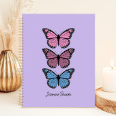 Kleurrijke Vlinders Paarse Custom Name Planner