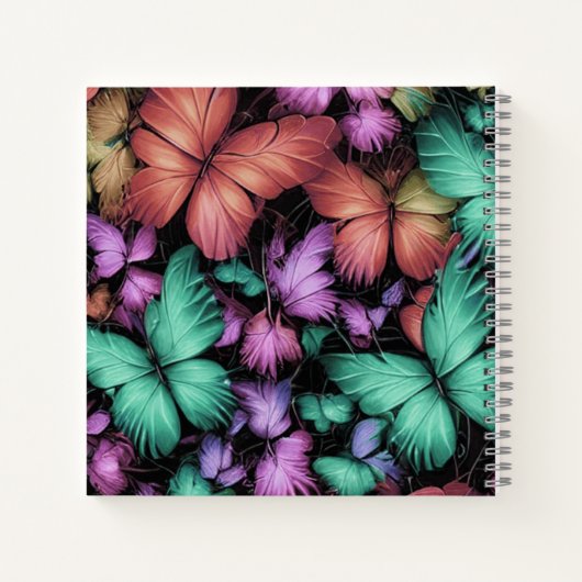 Kleurrijke Vlinders Print Notitieboek (Achterkant)