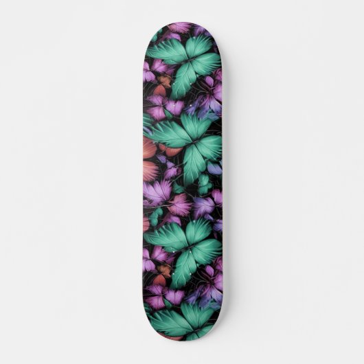 Kleurrijke Vlinders Print Skateboard (Voorkant)