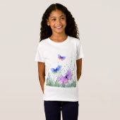 Kleurrijke vlinders vliegend T-shirt (Voorkant volledig)