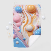 Kleurrijke vloeistof met bellen golfhanddoek (Insitu)