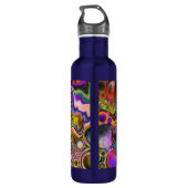 Kleurrijke, vlotte tekenmarmer, speciaal aangepast waterfles (Achterkant)