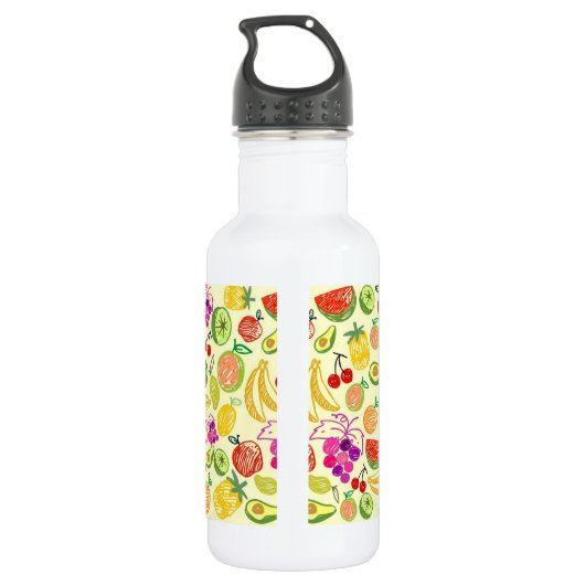 Kleurrijke Voedsel Waterfles Waterfles (Achterkant)