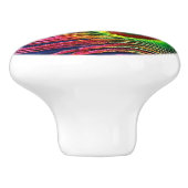 Kleurrijke voetafdruk keramische knop (Zijkant)