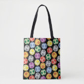 Kleurrijke Voetbal Pattern Canvas tas (Voorkant)