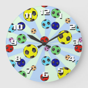 Kleurrijke Voetballen Gemakkelijk Te Lezen Grote G Klok