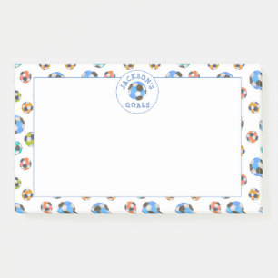 Kleurrijke Voetballen Kinder Doelstellingen Opmerk Post-it® Notes