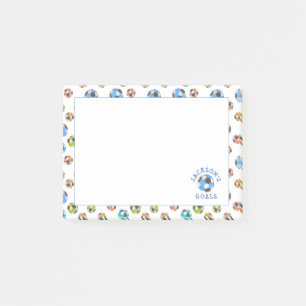 Kleurrijke Voetballen Kinder Doelstellingen Opmerk Post-it® Notes