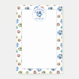 Kleurrijke Voetballen Kinder Doelstellingen Opmerk Post-it® Notes