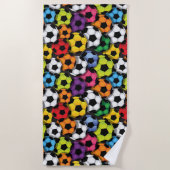 Kleurrijke Voetballen Ontwerphanddoek Strandlaken (Voorkant)