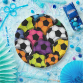 Kleurrijke Voetballen Ontwerppapier Bord (Feest)