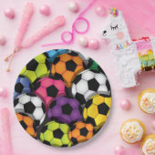 Kleurrijke Voetballen Ontwerppapier Bord (Feest)