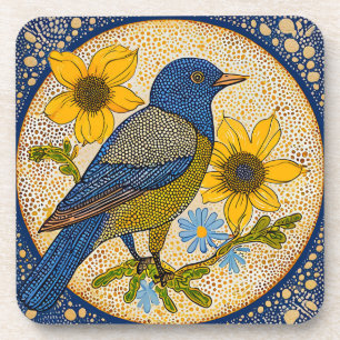 Kleurrijke vogel bier onderzetter
