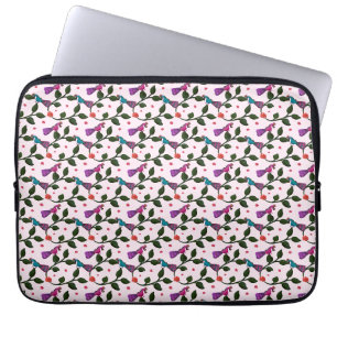 Kleurrijke Vogel Bloem Naadloos Patroon Tapijt Laptop Sleeve
