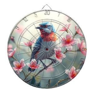 Kleurrijke Vogel Bloemendartbord Dartbord