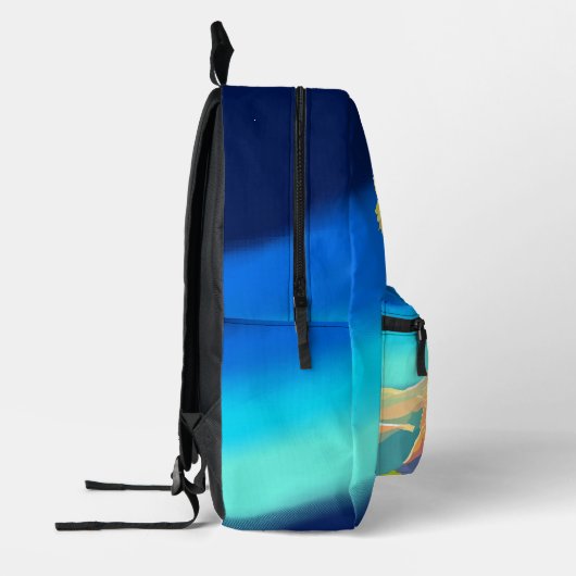 Kleurrijke vogel die boven de bergen vliegt bedrukte rugzak (Links)